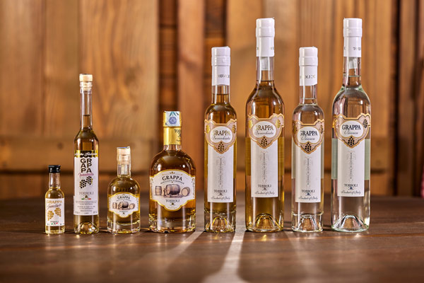 Torboli - Tenno - Grappe - Linea grappa da 0,03lt, 0,1lt, 0,1lt, 0,35lt, 0,2lt e 0,5lt